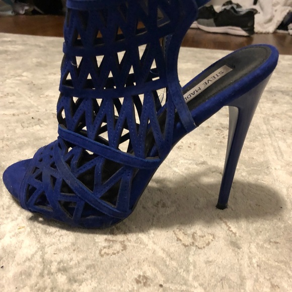 Steve Madden Suede Cobalt Heels - Picture 2 of 6